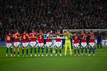 2024-10-11 - One minute of silence for passed away of the ex-Dutch football star Johan Neeskens during the UEFA Nations League match between Hungary vs. Holland on 11th October 2024 at the Puskas Arena stadium in Budapest, Hungary - HUNGARY VS NETHERLANDS - UEFA NATIONS LEAGUE - SOCCER