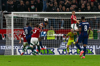 2024-10-11 - Denzel Dumfries (Netherlands) scores a goal during the UEFA Nations League match between Hungary vs. Holland on 11th October 2024 at the Puskas Arena stadium in Budapest, Hungary - HUNGARY VS NETHERLANDS - UEFA NATIONS LEAGUE - SOCCER