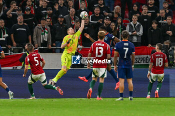 2024-10-11 - 1 Denes Dibusz (Hungary) saves the ball during the UEFA Nations League match between Hungary vs. Holland on 11th October 2024 at the Puskas Arena stadium in Budapest, Hungary - HUNGARY VS NETHERLANDS - UEFA NATIONS LEAGUE - SOCCER