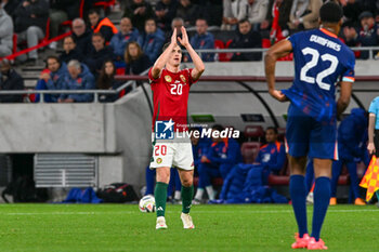 2024-10-11 - Roland Sallai (Hungary) greets the fans at the end of the match during the UEFA Nations League match between Hungary vs. Holland on 11th October 2024 at the Puskas Arena stadium in Budapest, Hungary - HUNGARY VS NETHERLANDS - UEFA NATIONS LEAGUE - SOCCER