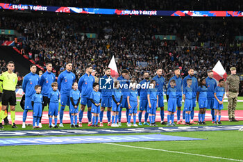 2024-10-10 - Team Greece during the UEFA Nations League, League B, Group B2 football match between England and Greece on 10 October 2024 at Wembley Stadium in London, England - FOOTBALL - UEFA NATIONS LEAGUE - ENGLAND V GREECE - UEFA NATIONS LEAGUE - SOCCER