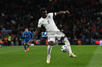 2024-10-10 - Bukayo Saka (7) of England during the UEFA Nations League, League B, Group B2 football match between England and Greece on 10 October 2024 at Wembley Stadium in London, England - FOOTBALL - UEFA NATIONS LEAGUE - ENGLAND V GREECE - UEFA NATIONS LEAGUE - SOCCER