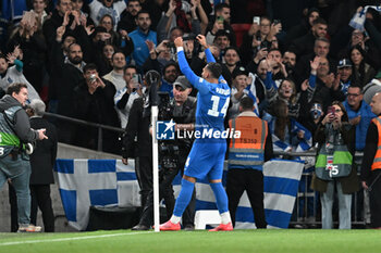 2024-10-10 - Vangelis Pavlidis (14) of Greece celebrates scoring the opening goal 0-1 during the UEFA Nations League, League B, Group B2 football match between England and Greece on 10 October 2024 at Wembley Stadium in London, England - FOOTBALL - UEFA NATIONS LEAGUE - ENGLAND V GREECE - UEFA NATIONS LEAGUE - SOCCER