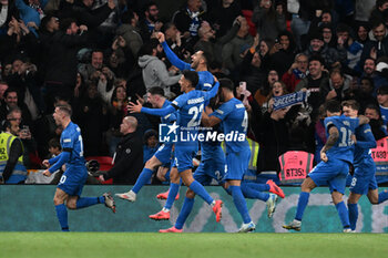 2024-10-10 - Vangelis Pavlidis (14) of Greece celebrates scoring the winning goal 1-2 during the UEFA Nations League, League B, Group B2 football match between England and Greece on 10 October 2024 at Wembley Stadium in London, England - FOOTBALL - UEFA NATIONS LEAGUE - ENGLAND V GREECE - UEFA NATIONS LEAGUE - SOCCER