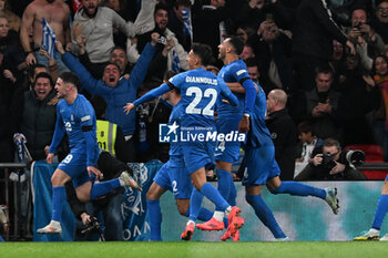 2024-10-10 - Vangelis Pavlidis (14) of Greece celebrates scoring the winning goal 1-2 during the UEFA Nations League, League B, Group B2 football match between England and Greece on 10 October 2024 at Wembley Stadium in London, England - FOOTBALL - UEFA NATIONS LEAGUE - ENGLAND V GREECE - UEFA NATIONS LEAGUE - SOCCER