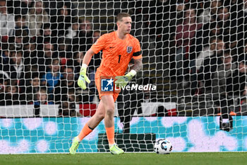 2024-10-10 - Jordan Pickford (1) of England during the UEFA Nations League, League B, Group B2 football match between England and Greece on 10 October 2024 at Wembley Stadium in London, England - FOOTBALL - UEFA NATIONS LEAGUE - ENGLAND V GREECE - UEFA NATIONS LEAGUE - SOCCER