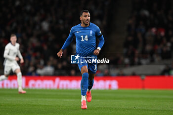 2024-10-10 - Vangelis Pavlidis (14) of Greece during the UEFA Nations League, League B, Group B2 football match between England and Greece on 10 October 2024 at Wembley Stadium in London, England - FOOTBALL - UEFA NATIONS LEAGUE - ENGLAND V GREECE - UEFA NATIONS LEAGUE - SOCCER