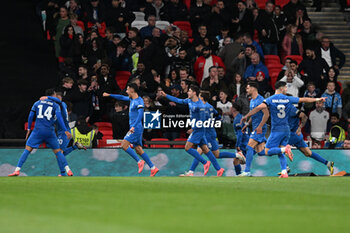 2024-10-10 - Vangelis Pavlidis (14) of Greece celebrates scoring the winning goal 1-2 during the UEFA Nations League, League B, Group B2 football match between England and Greece on 10 October 2024 at Wembley Stadium in London, England - FOOTBALL - UEFA NATIONS LEAGUE - ENGLAND V GREECE - UEFA NATIONS LEAGUE - SOCCER