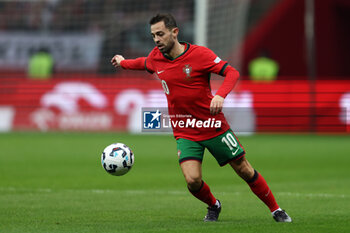 2024-10-12 - Bernardo Silva of Portugal during the UEFA Nations League, League A, Group A1 football match between Poland and Portugal on 12 October 2024 at PGE Narodowy in Warsaw, Poland - FOOTBALL - UEFA NATIONS LEAGUE - POLAND V PORTUGAL - UEFA NATIONS LEAGUE - SOCCER