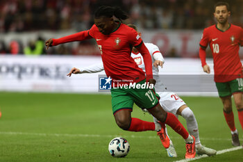 2024-10-12 - Rafael Leao of Portugal during the UEFA Nations League, League A, Group A1 football match between Poland and Portugal on 12 October 2024 at PGE Narodowy in Warsaw, Poland - FOOTBALL - UEFA NATIONS LEAGUE - POLAND V PORTUGAL - UEFA NATIONS LEAGUE - SOCCER