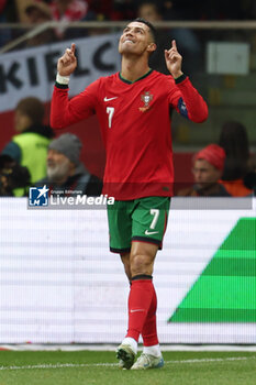 2024-10-12 - Cristiano Ronaldo of Portugal during the UEFA Nations League, League A, Group A1 football match between Poland and Portugal on 12 October 2024 at PGE Narodowy in Warsaw, Poland - FOOTBALL - UEFA NATIONS LEAGUE - POLAND V PORTUGAL - UEFA NATIONS LEAGUE - SOCCER