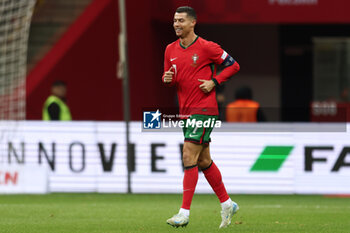 2024-10-12 - Cristiano Ronaldo of Portugal during the UEFA Nations League, League A, Group A1 football match between Poland and Portugal on 12 October 2024 at PGE Narodowy in Warsaw, Poland - FOOTBALL - UEFA NATIONS LEAGUE - POLAND V PORTUGAL - UEFA NATIONS LEAGUE - SOCCER