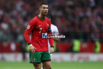 2024-10-12 - Cristiano Ronaldo of Portugal during the UEFA Nations League, League A, Group A1 football match between Poland and Portugal on 12 October 2024 at PGE Narodowy in Warsaw, Poland - FOOTBALL - UEFA NATIONS LEAGUE - POLAND V PORTUGAL - UEFA NATIONS LEAGUE - SOCCER