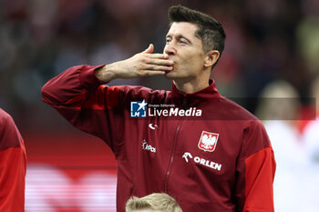 2024-10-12 - Robert Lewandowski of Poland during the UEFA Nations League, League A, Group A1 football match between Poland and Portugal on 12 October 2024 at PGE Narodowy in Warsaw, Poland - FOOTBALL - UEFA NATIONS LEAGUE - POLAND V PORTUGAL - UEFA NATIONS LEAGUE - SOCCER