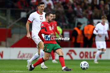 2024-10-12 - Robert Lewandowski of Poland and Bernardo Silva of Portugal during the UEFA Nations League, League A, Group A1 football match between Poland and Portugal on 12 October 2024 at PGE Narodowy in Warsaw, Poland - FOOTBALL - UEFA NATIONS LEAGUE - POLAND V PORTUGAL - UEFA NATIONS LEAGUE - SOCCER