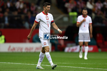 2024-10-12 - Robert Lewandowski of Poland during the UEFA Nations League, League A, Group A1 football match between Poland and Portugal on 12 October 2024 at PGE Narodowy in Warsaw, Poland - FOOTBALL - UEFA NATIONS LEAGUE - POLAND V PORTUGAL - UEFA NATIONS LEAGUE - SOCCER