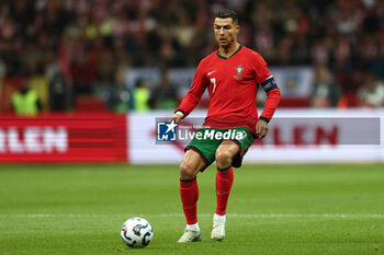 2024-10-12 - Cristiano Ronaldo of Portugal during the UEFA Nations League, League A, Group A1 football match between Poland and Portugal on 12 October 2024 at PGE Narodowy in Warsaw, Poland - FOOTBALL - UEFA NATIONS LEAGUE - POLAND V PORTUGAL - UEFA NATIONS LEAGUE - SOCCER