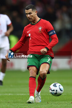 2024-10-12 - Cristiano Ronaldo of Portugal during the UEFA Nations League, League A, Group A1 football match between Poland and Portugal on 12 October 2024 at PGE Narodowy in Warsaw, Poland - FOOTBALL - UEFA NATIONS LEAGUE - POLAND V PORTUGAL - UEFA NATIONS LEAGUE - SOCCER