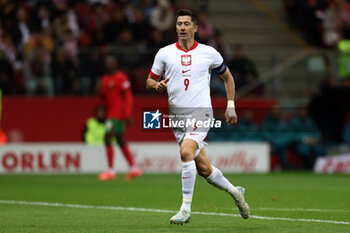 2024-10-12 - Robert Lewandowski of Poland during the UEFA Nations League, League A, Group A1 football match between Poland and Portugal on 12 October 2024 at PGE Narodowy in Warsaw, Poland - FOOTBALL - UEFA NATIONS LEAGUE - POLAND V PORTUGAL - UEFA NATIONS LEAGUE - SOCCER