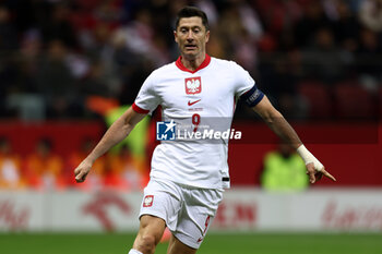 2024-10-12 - Robert Lewandowski of Poland during the UEFA Nations League, League A, Group A1 football match between Poland and Portugal on 12 October 2024 at PGE Narodowy in Warsaw, Poland - FOOTBALL - UEFA NATIONS LEAGUE - POLAND V PORTUGAL - UEFA NATIONS LEAGUE - SOCCER