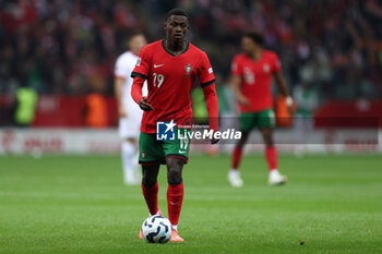 2024-10-12 - Nuno Mendes of Portugal during the UEFA Nations League, League A, Group A1 football match between Poland and Portugal on 12 October 2024 at PGE Narodowy in Warsaw, Poland - FOOTBALL - UEFA NATIONS LEAGUE - POLAND V PORTUGAL - UEFA NATIONS LEAGUE - SOCCER