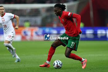 2024-10-12 - Rafael Leao of Portugal during the UEFA Nations League, League A, Group A1 football match between Poland and Portugal on 12 October 2024 at PGE Narodowy in Warsaw, Poland - FOOTBALL - UEFA NATIONS LEAGUE - POLAND V PORTUGAL - UEFA NATIONS LEAGUE - SOCCER