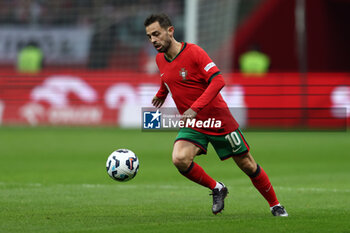 2024-10-12 - Bernardo Silva of Portugal during the UEFA Nations League, League A, Group A1 football match between Poland and Portugal on 12 October 2024 at PGE Narodowy in Warsaw, Poland - FOOTBALL - UEFA NATIONS LEAGUE - POLAND V PORTUGAL - UEFA NATIONS LEAGUE - SOCCER