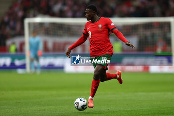 2024-10-12 - Nuno Mendes of Portugal during the UEFA Nations League, League A, Group A1 football match between Poland and Portugal on 12 October 2024 at PGE Narodowy in Warsaw, Poland - FOOTBALL - UEFA NATIONS LEAGUE - POLAND V PORTUGAL - UEFA NATIONS LEAGUE - SOCCER