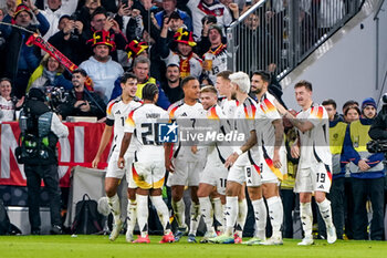 2024-10-14 - Jamie Leweling of Germany celebrates after his goal 1-0 during the UEFA Nations League, League A, Group 3 football match between Germany and Netherlands on October 14, 2024 at Allianz Arena in Munich, Germany - FOOTBALL - UEFA NATIONS LEAGUE - GERMANY V NETHERLANDS - UEFA NATIONS LEAGUE - SOCCER