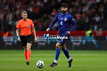 2024-10-15 - Josko Gvardiol of Croatia during the UEFA Nations League, League A, Group A1 football match between Poland and Croatia on 15 October 2024 at PGE Narodowy stadium in Warsaw, Poland - FOOTBALL - UEFA NATIONS LEAGUE - POLAND V CROATIA - UEFA NATIONS LEAGUE - SOCCER