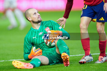 2024-10-15 - Predrag Rajkovic of Serbia during the UEFA Nations League, League A, Group A4 football match between Spain and Serbia on October 15, 2024 at Nuevo Arcangel stadium in Cordoba, Spain - FOOTBALL - UEFA NATIONS LEAGUE - SPAIN V SERBIA - UEFA NATIONS LEAGUE - SOCCER