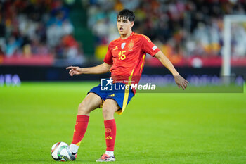 2024-10-15 - Pau Cubarsi of Spain during the UEFA Nations League, League A, Group A4 football match between Spain and Serbia on October 15, 2024 at Nuevo Arcangel stadium in Cordoba, Spain - FOOTBALL - UEFA NATIONS LEAGUE - SPAIN V SERBIA - UEFA NATIONS LEAGUE - SOCCER