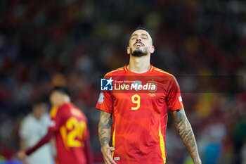 2024-10-15 - Joselu Mato of Spain reacts during the UEFA Nations League, League A, Group A4 football match between Spain and Serbia on October 15, 2024 at Nuevo Arcangel stadium in Cordoba, Spain - FOOTBALL - UEFA NATIONS LEAGUE - SPAIN V SERBIA - UEFA NATIONS LEAGUE - SOCCER