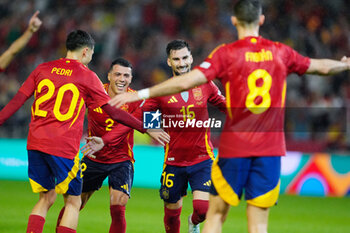 2024-10-15 - Alex Baena of Spain celebrates a goal 3-0 during the UEFA Nations League, League A, Group A4 football match between Spain and Serbia on October 15, 2024 at Nuevo Arcangel stadium in Cordoba, Spain - FOOTBALL - UEFA NATIONS LEAGUE - SPAIN V SERBIA - UEFA NATIONS LEAGUE - SOCCER