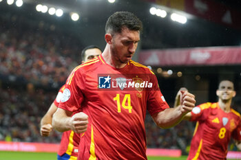 2024-10-15 - Aymeric Laporte of Spain celebrates a goal 1-0 during the UEFA Nations League, League A, Group A4 football match between Spain and Serbia on October 15, 2024 at Nuevo Arcangel stadium in Cordoba, Spain - FOOTBALL - UEFA NATIONS LEAGUE - SPAIN V SERBIA - UEFA NATIONS LEAGUE - SOCCER