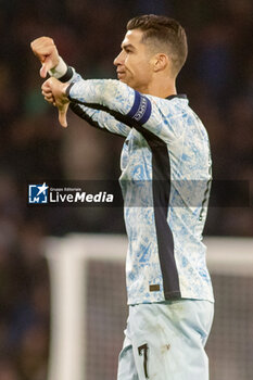 15/10/2024 - Cristiano Ronaldo of Portugal shows his frustration at the final whistle and storms off the pitch during the UEFA Nations League, League A, Group A1 football match between Scotland and Portugal on 15 October 2024 at Hampden Park in Glasgow, Scotland - FOOTBALL - UEFA NATIONS LEAGUE - SCOTLAND V PORTUGAL - UEFA NATIONS LEAGUE - CALCIO