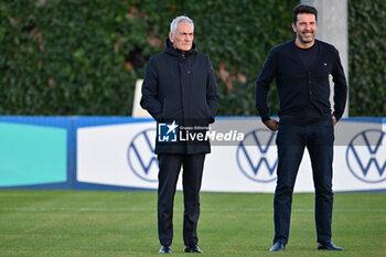 11/11/2024 - President of the FIGC Gabriele Gravina and Chief of Italian delegation Gianlugi Buffon - ITALY TRAINING SESSION - UEFA NATIONS LEAGUE - CALCIO