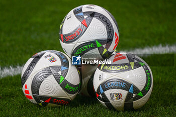 2024-11-17 - Uefa Nations League official ball during the UEFA Nations League match between Israel vs. Belgium on 17th November 2024 at the Bozsik Arena stadium in Budapest, Hungary - ISRAEL VS BELGIUM - UEFA NATIONS LEAGUE - SOCCER