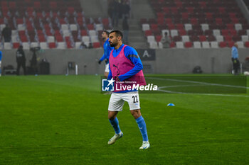 2024-11-17 - Israel team on warm up during the UEFA Nations League match between Israel vs. Belgium on 17th November 2024 at the Bozsik Arena stadium in Budapest, Hungary - ISRAEL VS BELGIUM - UEFA NATIONS LEAGUE - SOCCER