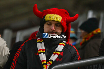 2024-11-17 - Belgium supporter during the UEFA Nations League match between Israel vs. Belgium on 17th November 2024 at the Bozsik Arena stadium in Budapest, Hungary - ISRAEL VS BELGIUM - UEFA NATIONS LEAGUE - SOCCER