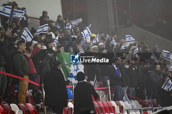 2024-11-17 - Israel supporters during the UEFA Nations League match between Israel vs. Belgium on 17th November 2024 at the Bozsik Arena stadium in Budapest, Hungary - ISRAEL VS BELGIUM - UEFA NATIONS LEAGUE - SOCCER