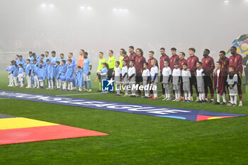 2024-11-17 - The Belgium lineup, the Isreal lineup and the referee trio during the UEFA Nations League match between Israel vs. Belgium on 17th November 2024 at the Bozsik Arena stadium in Budapest, Hungary - ISRAEL VS BELGIUM - UEFA NATIONS LEAGUE - SOCCER