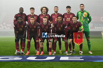 2024-11-17 - Belgium for team photo lined up during the UEFA Nations League match between Israel vs. Belgium on 17th November 2024 at the Bozsik Arena stadium in Budapest, Hungary - ISRAEL VS BELGIUM - UEFA NATIONS LEAGUE - SOCCER