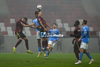 2024-11-17 - Timothy Castagne (Belgium) overhead kick the ball in action against Dor Peretz (Israel) during the UEFA Nations League match between Israel vs. Belgium on 17th November 2024 at the Bozsik Arena stadium in Budapest, Hungary - ISRAEL VS BELGIUM - UEFA NATIONS LEAGUE - SOCCER