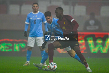 2024-11-17 - Dodi Lukebakio (Belgium) in action against Dor Turgeman (Israel) during the UEFA Nations League match between Israel vs. Belgium on 17th November 2024 at the Bozsik Arena stadium in Budapest, Hungary - ISRAEL VS BELGIUM - UEFA NATIONS LEAGUE - SOCCER