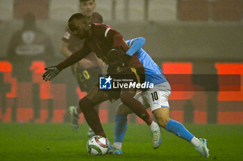 2024-11-17 - Dodi Lukebakio (Belgium) in action against Dor Turgeman (Israel) during the UEFA Nations League match between Israel vs. Belgium on 17th November 2024 at the Bozsik Arena stadium in Budapest, Hungary - ISRAEL VS BELGIUM - UEFA NATIONS LEAGUE - SOCCER