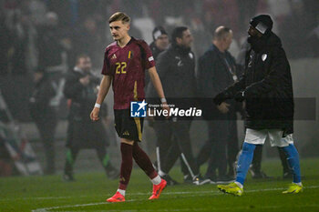 2024-11-17 - Norman Bassette (Belgium) shows his disappointment after lost the UEFA Nations League match between Israel vs. Belgium on 17th November 2024 at the Bozsik Arena stadium in Budapest, Hungary - ISRAEL VS BELGIUM - UEFA NATIONS LEAGUE - SOCCER