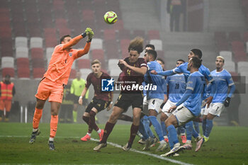 2024-11-17 - Daniel Peretz (Israel) saves the ball during the UEFA Nations League match between Israel vs. Belgium on 17th November 2024 at the Bozsik Arena stadium in Budapest, Hungary - ISRAEL VS BELGIUM - UEFA NATIONS LEAGUE - SOCCER