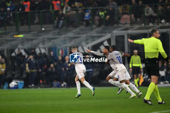 17/11/2024 - Lucas Digne of France celebrating after a goal during the Group A2 - UEFA NATIONS LEAGUE 2024 match between Italy and France on 17 of November 2024 at Giuseppe Meazza San Siro Siro stadium in Milan, Italy. - ITALY VS FRANCE - UEFA NATIONS LEAGUE - CALCIO