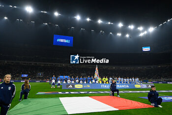 17/11/2024 - Lineup of Italy and France during the Group A2 - UEFA NATIONS LEAGUE 2024 match between Italy and France on 17 of November 2024 at Giuseppe Meazza San Siro Siro stadium in Milan, Italy. Photo Tiziano Ballabio - ITALY VS FRANCE - UEFA NATIONS LEAGUE - CALCIO